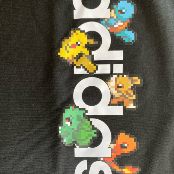 🆕 Adidas X Pokémon - Pixeled Black Tee - Small - Picture 2 of 7